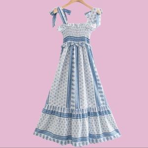 Maxi dress Mediterranean print